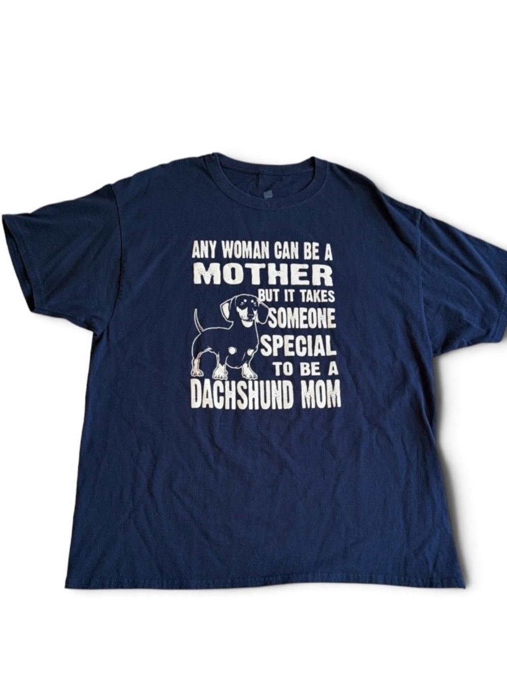 Dachshund Mom Navy Blue T-Shirt Size XL ComfortSoft Hanes Shortsleeve Top Shirt
